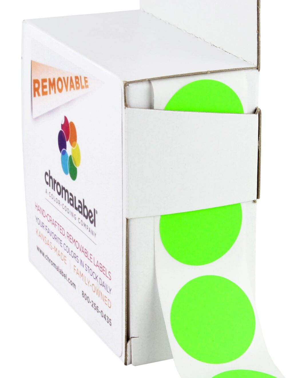 6522 1 Inch Round Colored Stickers, High Visibility Removable Color Coding